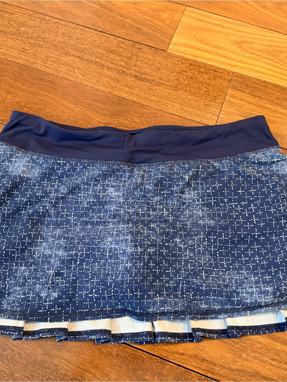 lululemon athletica Navy Blue Printed Skater Skirt with White Trim